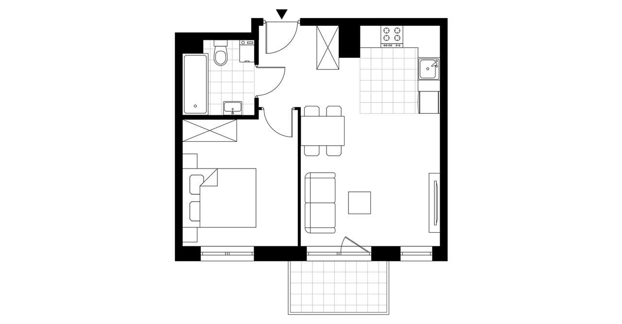ul. Glogera | mieszkanie 2-pok. | F_6 - Pełny obrazek: 4/9