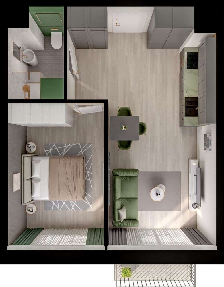 2 pokoje z balkonem, zielona okolica-4