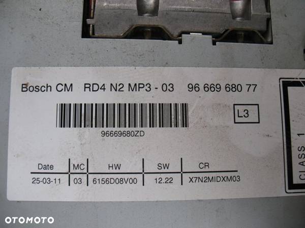 CITROEN C5 III RADIO RADIO CD MP3 9666968077 - 3