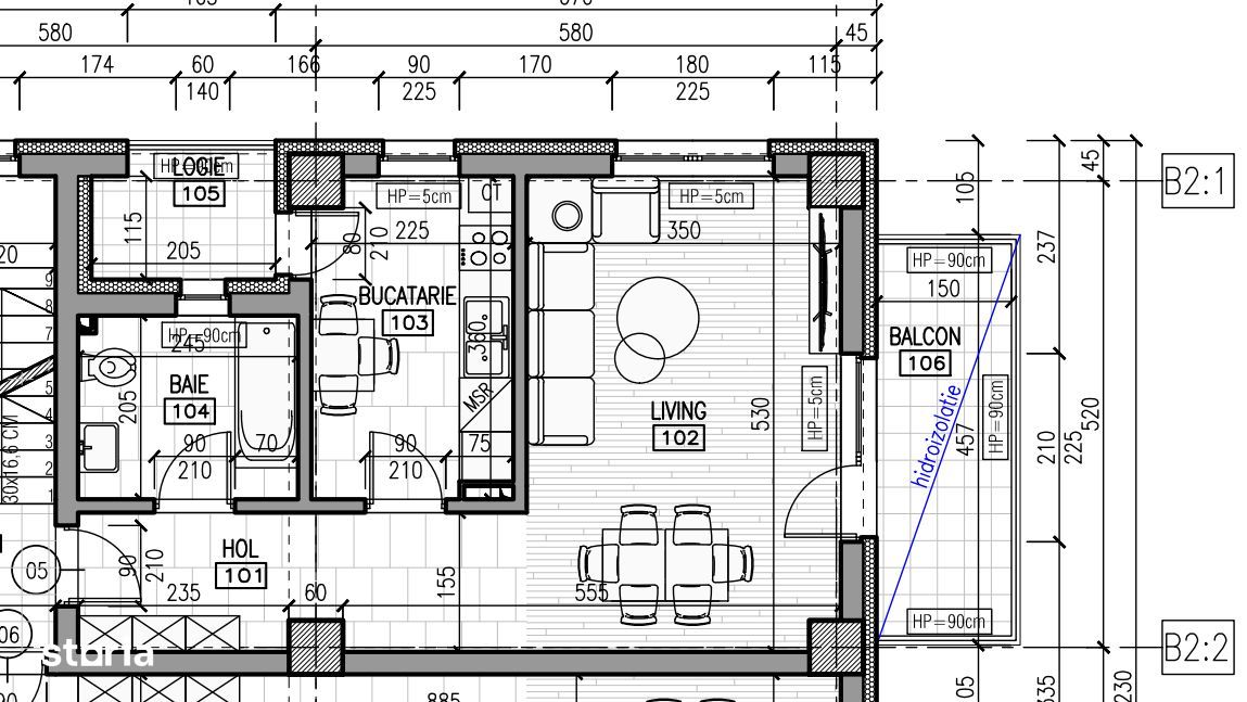 Studio - Etaj 2 - Suprafata 59.89 m2 - Tva 9% Inclus