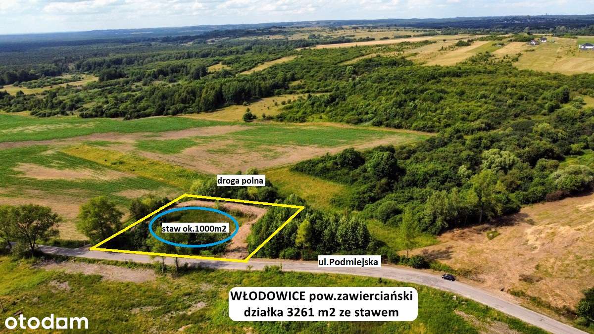 Sale -10% Jura działka budowlana 3261m2 ze stawem  tylko 168.000 zł-1