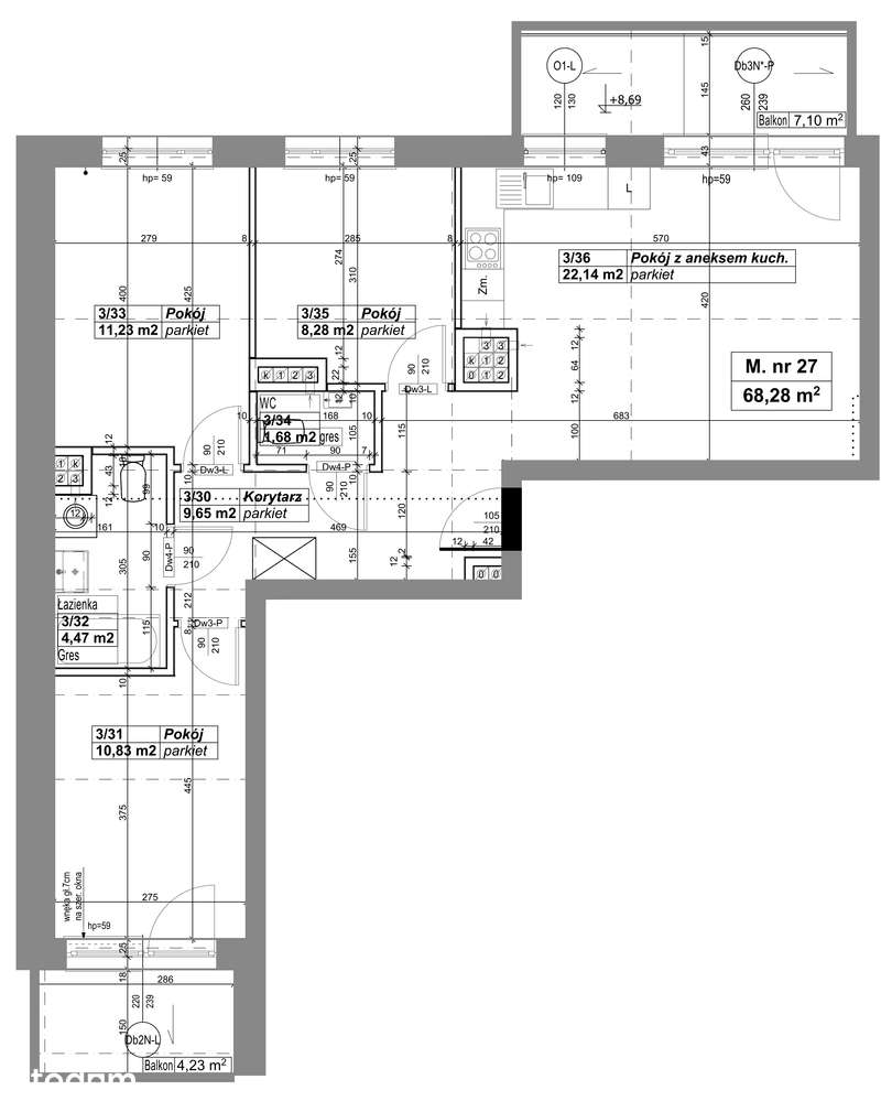Osiedle przy Lesie | Bud. A | M. nr 27 | 68,28 m2 - Pełny obrazek: 2/7