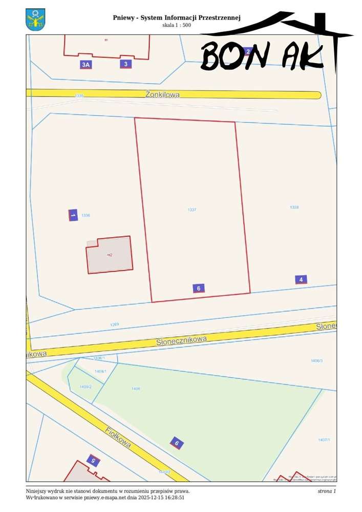 Działka budowlana ul. Słonecznikowa 6-2
