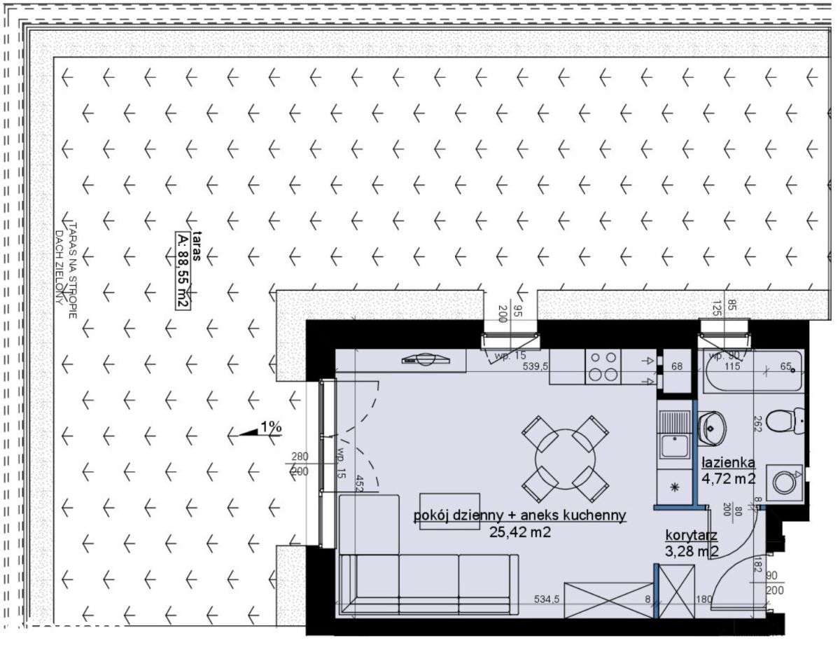 wyjątkowa kawalerka z 88 metrowym zielonym tarasem-1