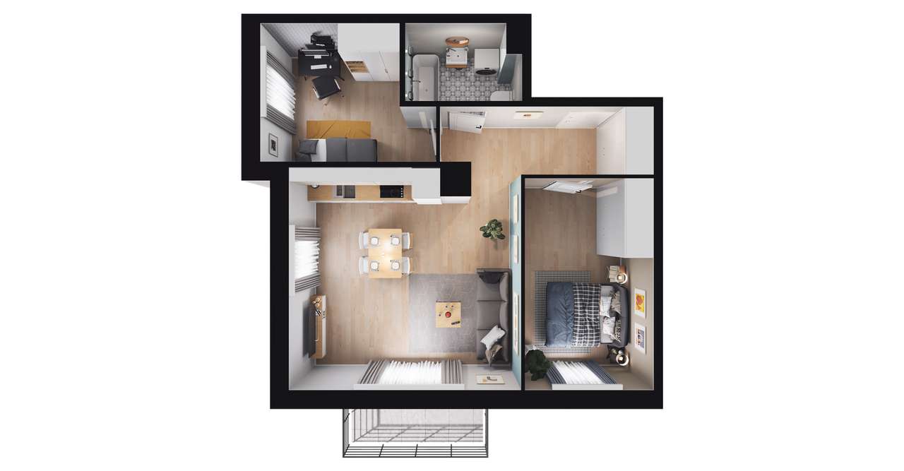 3-pokojowe mieszkanie 54m2 + balkon Bez Prowizji - Pełny obrazek: 2/8