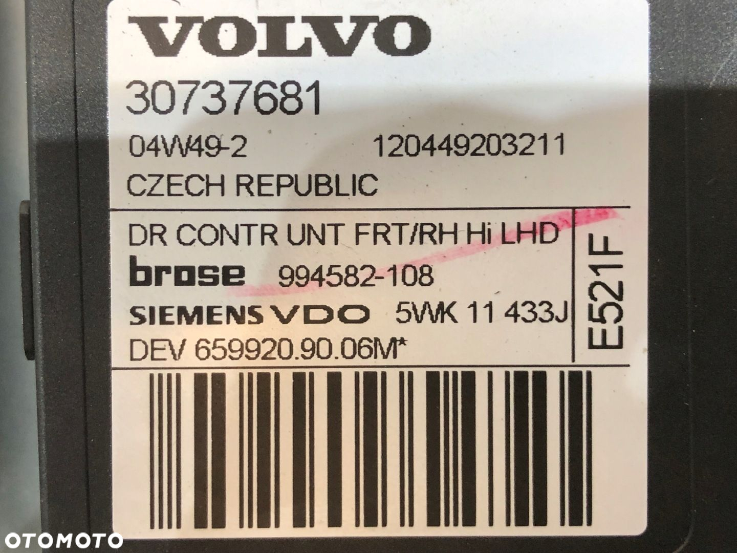 VOLVO V50 MECHANIZM SZYBY PRAWY PRZÓD ELEKTRYCZNY - 6