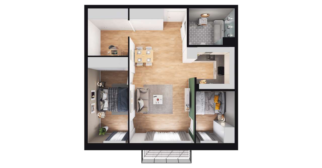 3-pokojowe mieszkanie 61m2 Bez Prowizji - Pełny obrazek: 3/5