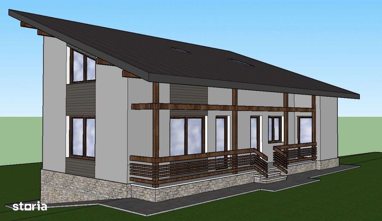 Teren in sat, cu vedere larga, langa rau, si fundatie casa P+1 - Imagine principală: 4/14