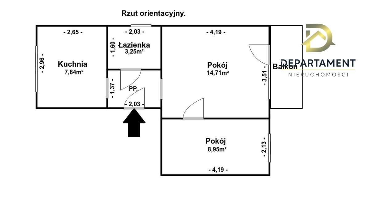 Mieszkanie, 2 pokoje z balkonem | 1 piętro - Pełny obrazek: 2/5