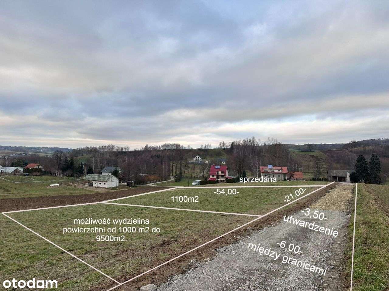 Działka budowana widokowa Glinik 1100m2 - Pełny obrazek: 4/10