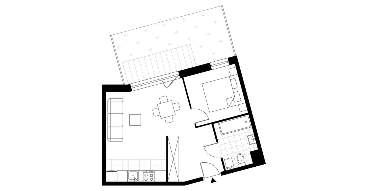 2-pokojowe mieszkanie 39m2 + ogródek Bez Prowizji - Pełny obrazek: 3/8