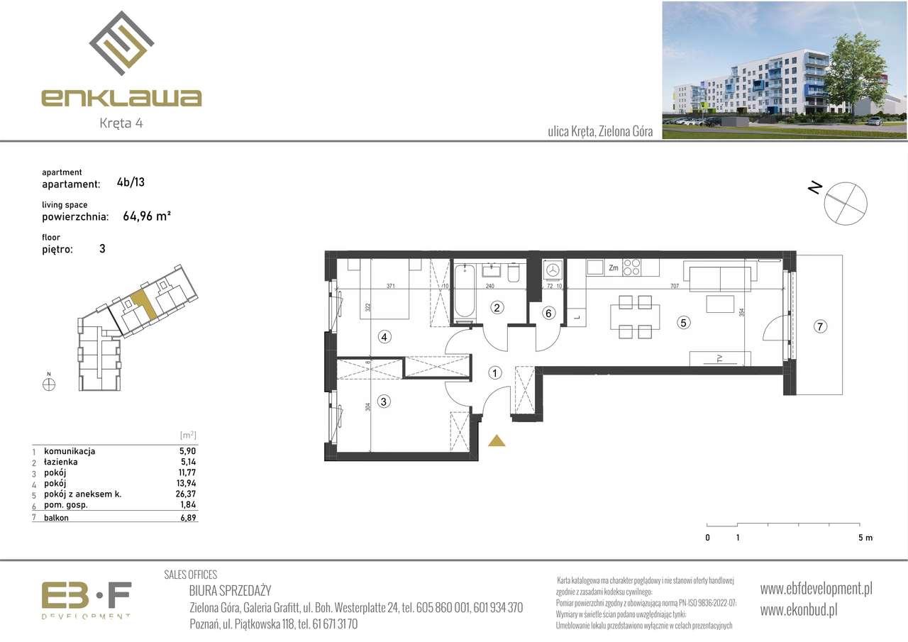 Enklawa | mieszkanie 3-pok. | B_13 - Pełny obrazek: 2/6