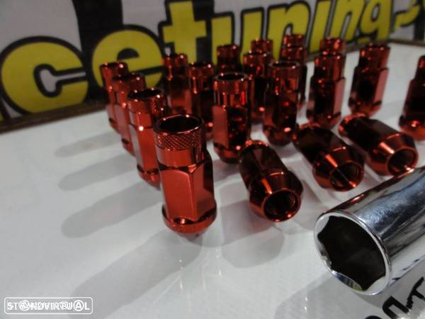 Porcas Lug Nuts para honda,Mazda,etc  45mm 12x1.50 Vermelho Conjunto 20 Unidades - 4