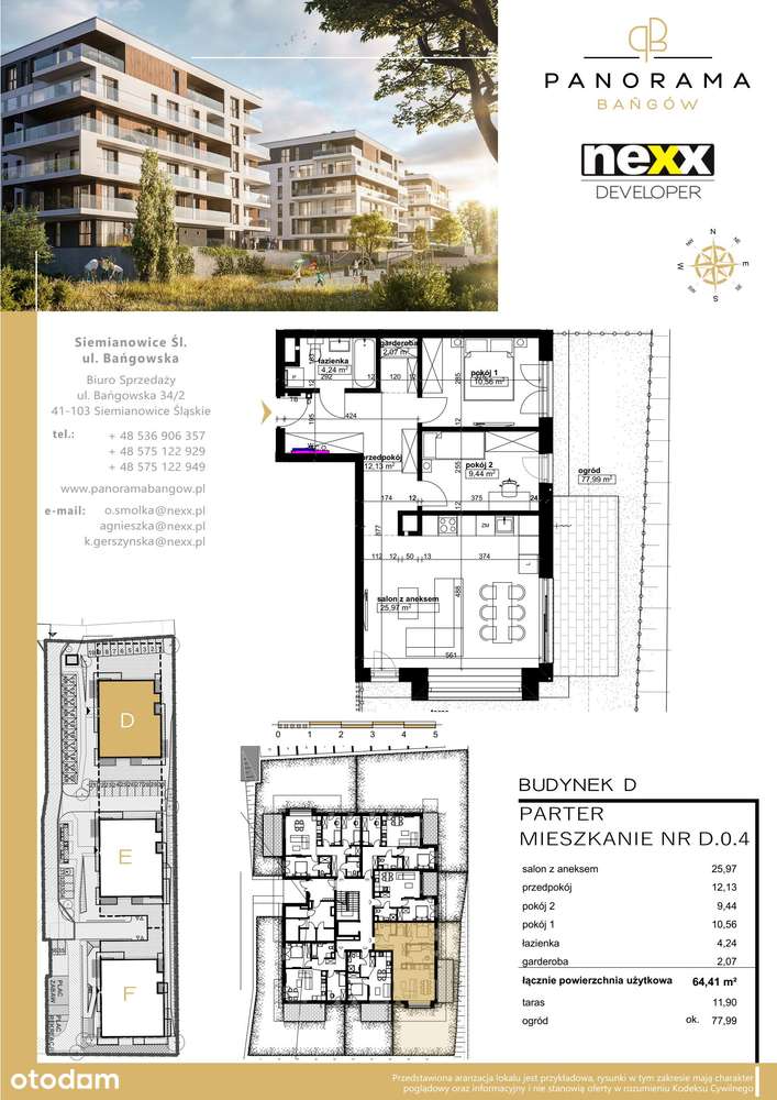 3-pokojowe mieszkanie 64m2 + ogródek Bez Prowizji - Pełny obrazek: 2/5