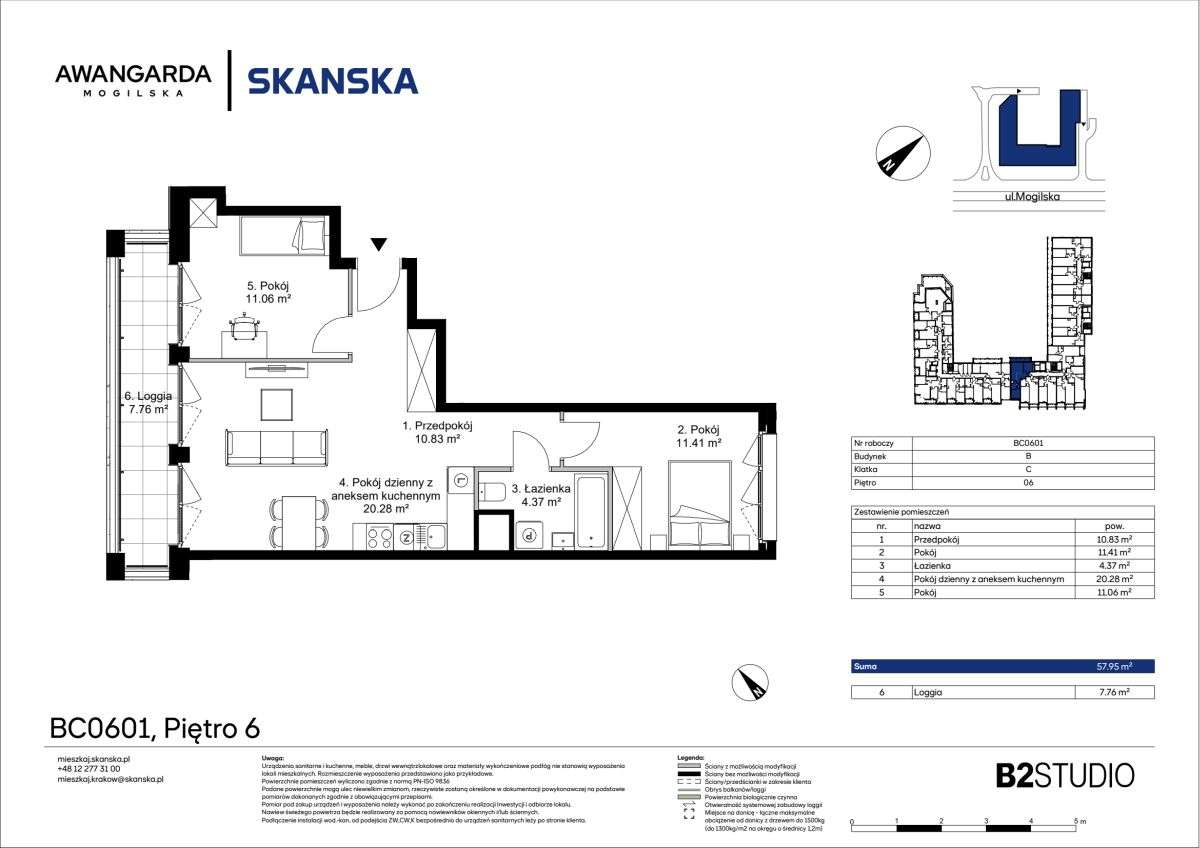 3-pokojowe mieszkanie 57m2 + loggia Bezpośrednio - Pełny obrazek: 2/9