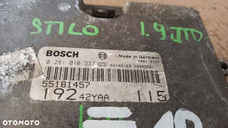 #KOMPUTER SILNIKA BOSCH FIAT STILO 1.9 JTD nr 0281010337 / 55181457 - 4