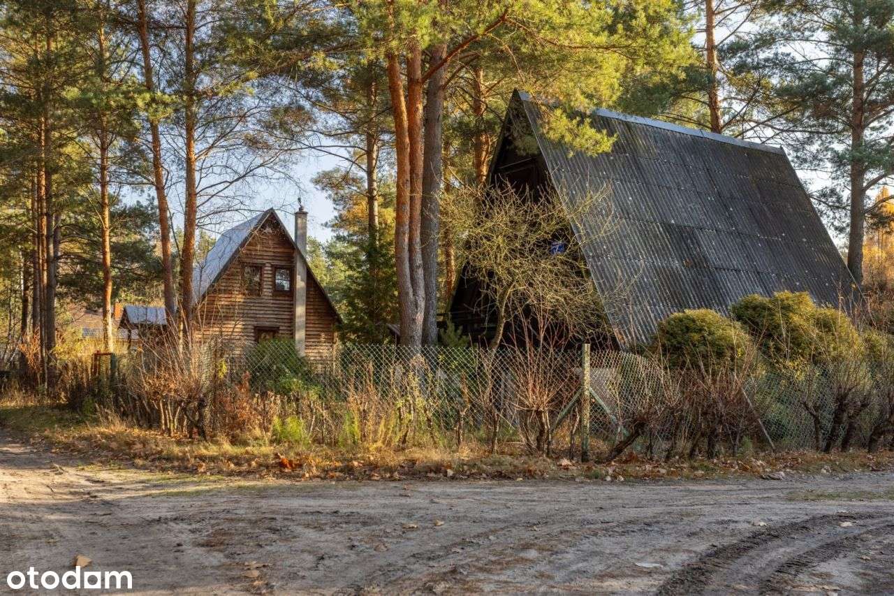 Dom drewniany letniskowy przy lesie Działka 955m-4