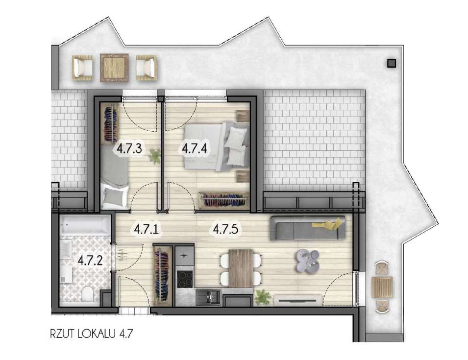 Kompaktowe 3 pokojowe, duży balkon, 500 m do plaży, Międzyzdroje 20min - Pełny obrazek: 2/8