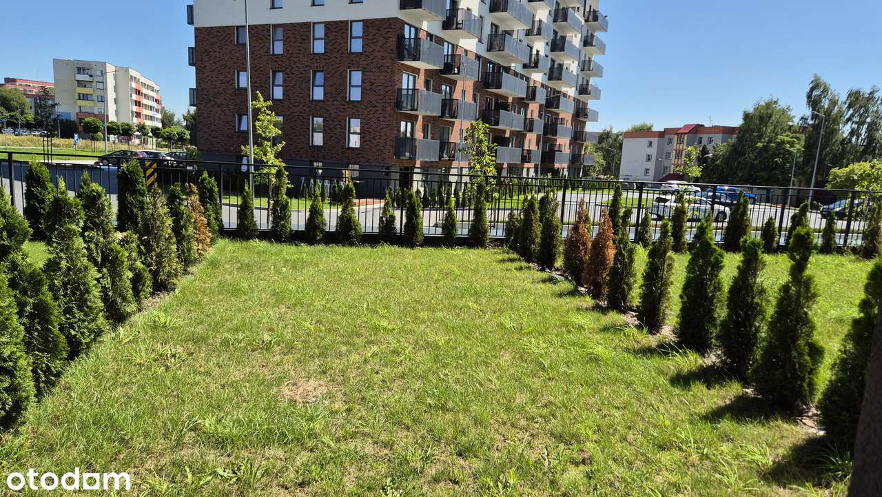38,48 m²; 2 pokoje (klimatyzacja) + ogródek, garaż, Osiedle Fit