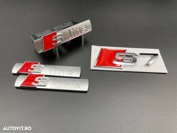 Set embleme Audi S7 gri / roșu - 1