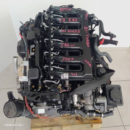 Motor Bmw X3 35D bi-turbo 286cv M57 bloco aluminio E87 306D5 caixa velocidades 6HP-28x - 1