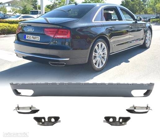 DIFUSOR PARA AUDI A8 11-14 LOOK W12 + PONTEIRAS DE ESCAPE - 1