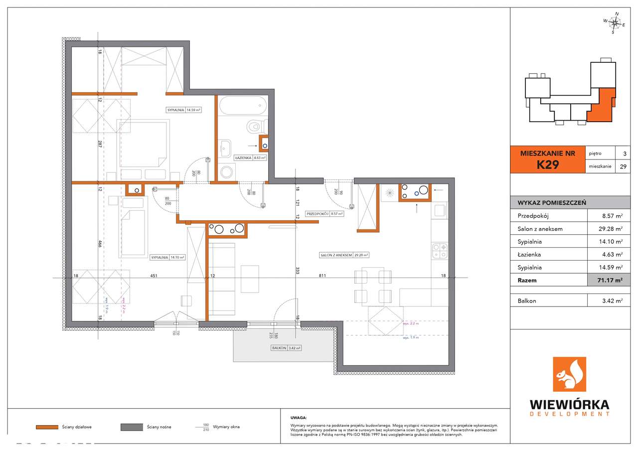 Nowa Sportowa | mieszkanie 3-pok. | K29 - Pełny obrazek: 2/6