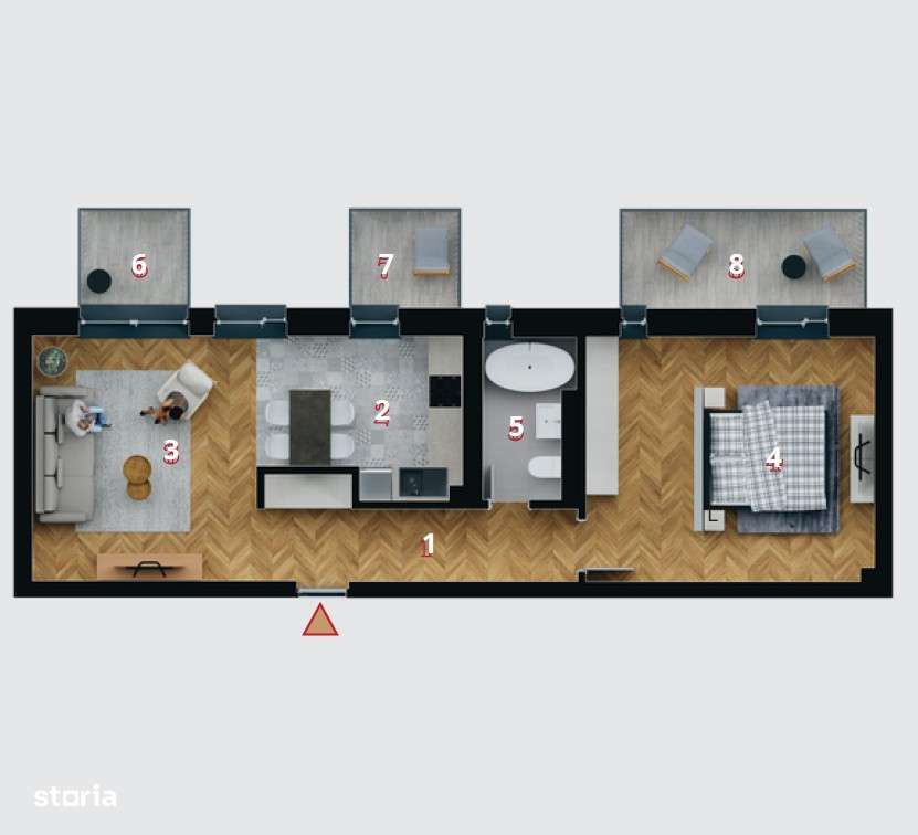 2 camere spațioase cu 3 balcoane – THE URBAN BOUTIQUE-5