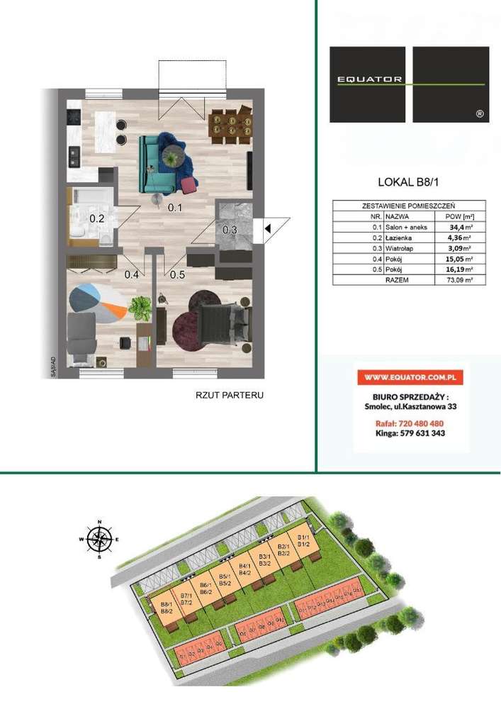BEZCZYNSZOWE 73 m² +OGRÓD + miejsce parkingowe - BLISKO POCIĄG - Pełny obrazek: 2/7
