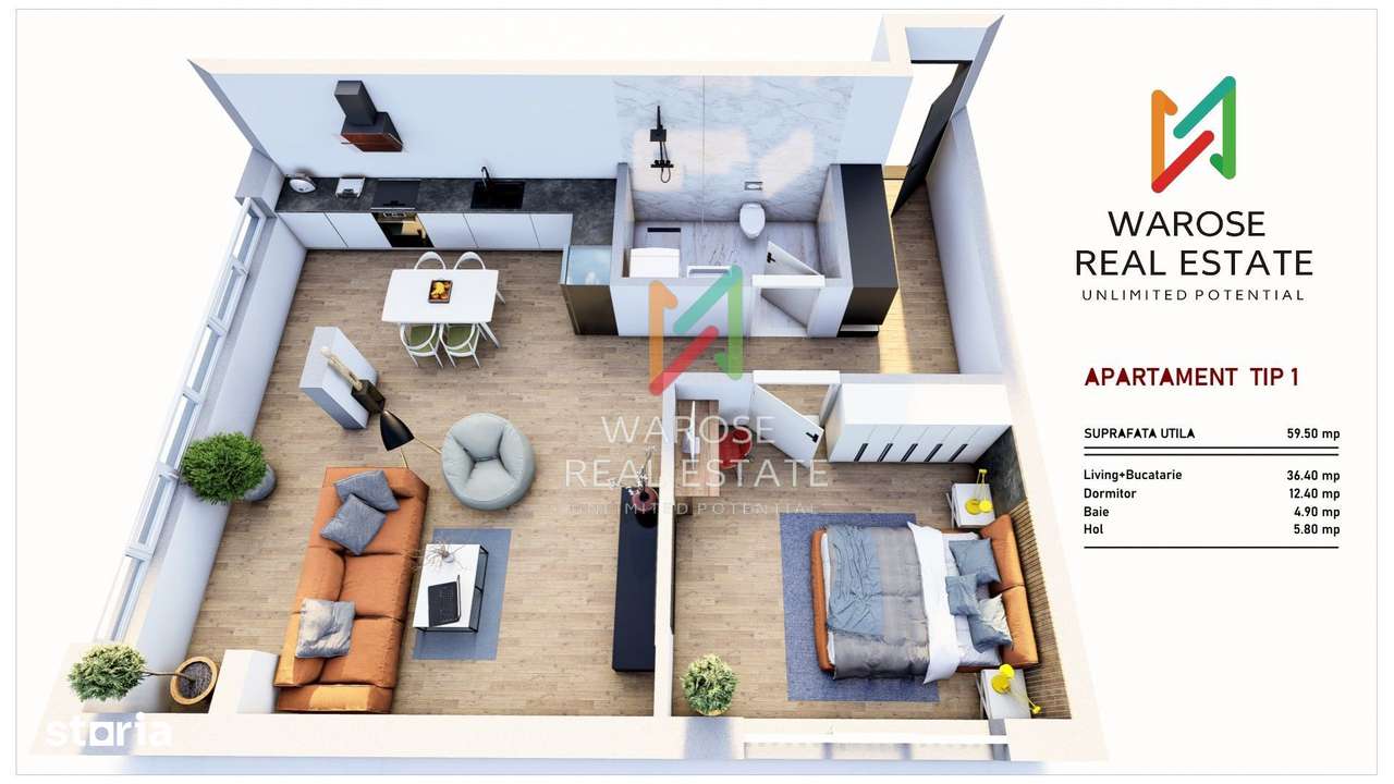 0% Comision | Ap 2 camere | 3 Structuri | De la 58 mp - Imagine principală: 2/20