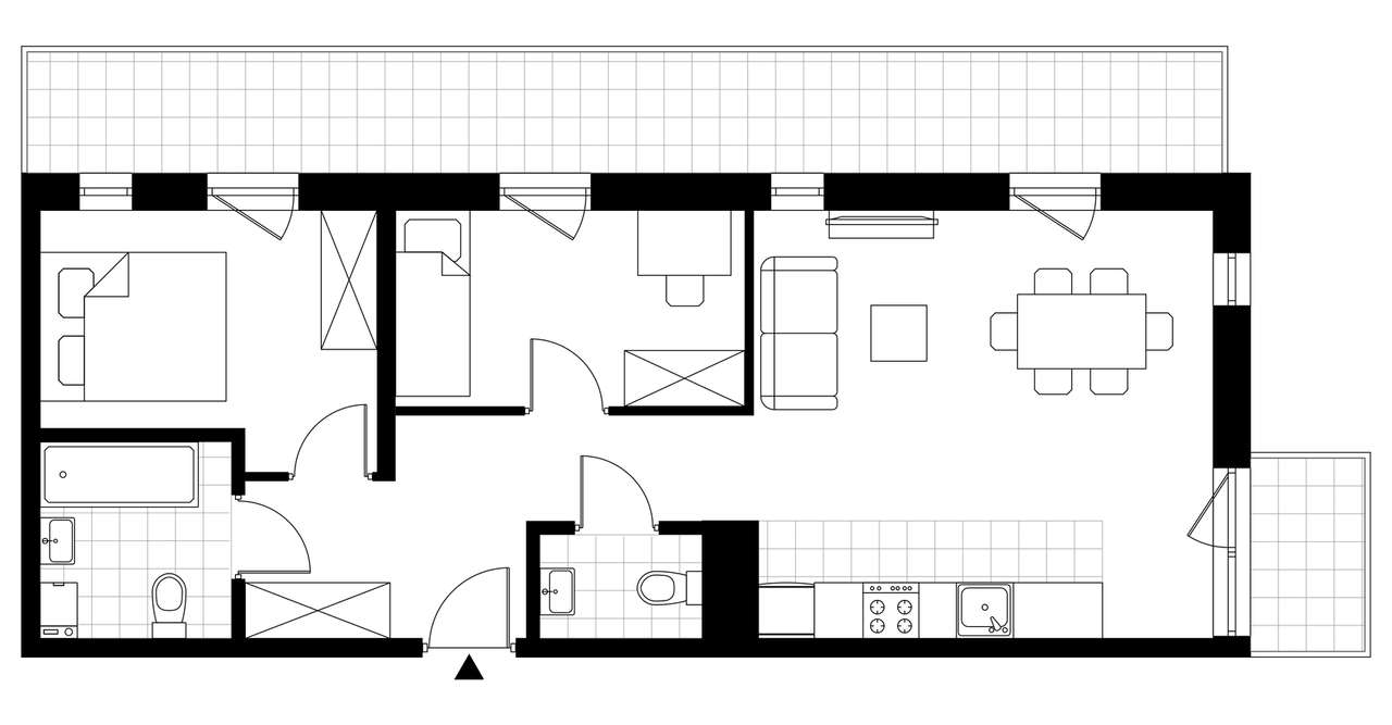 3-pokojowe mieszkanie 64m2 + 2 loggie Bezpośrednio - Pełny obrazek: 3/8