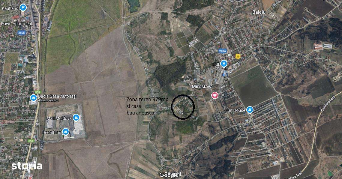 Miroslava teren 980mp intravilan cu casa batraneasca si utilitati - Imagine principală: 1/3