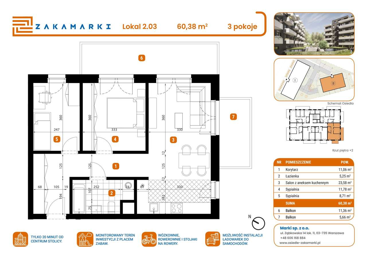 Zakamarki | mieszkanie 3-pok. | B2/2/03 - Pełny obrazek: 2/8