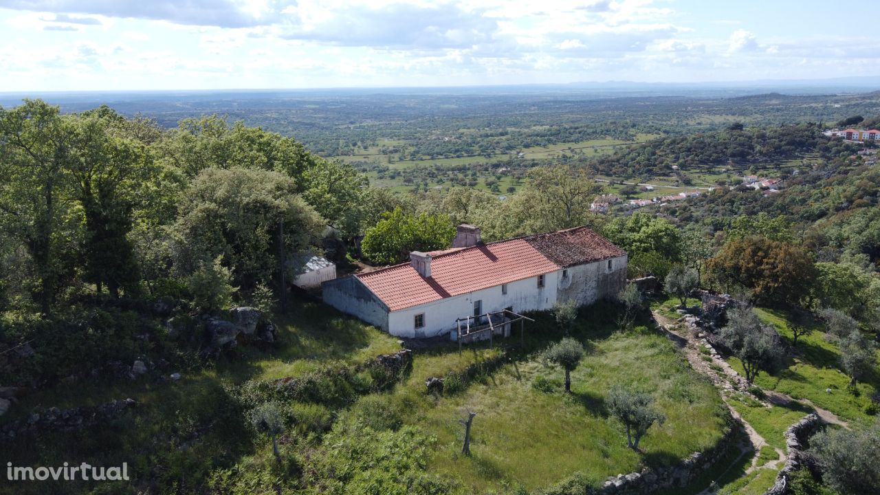 Quinta com vista desafogada para o verde da Serra de São Mamede