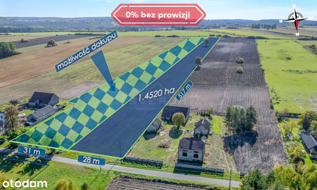 Duża działka budowlana Pabianice gm. Janów - Pełny obrazek: 1/8