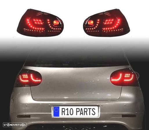 FAROLINS TRASEIROS LED PARA VOLKSWAGEN VW GOLF 5 MK V 03-08 FUMADO ESCURECIDO FULL LED - 1