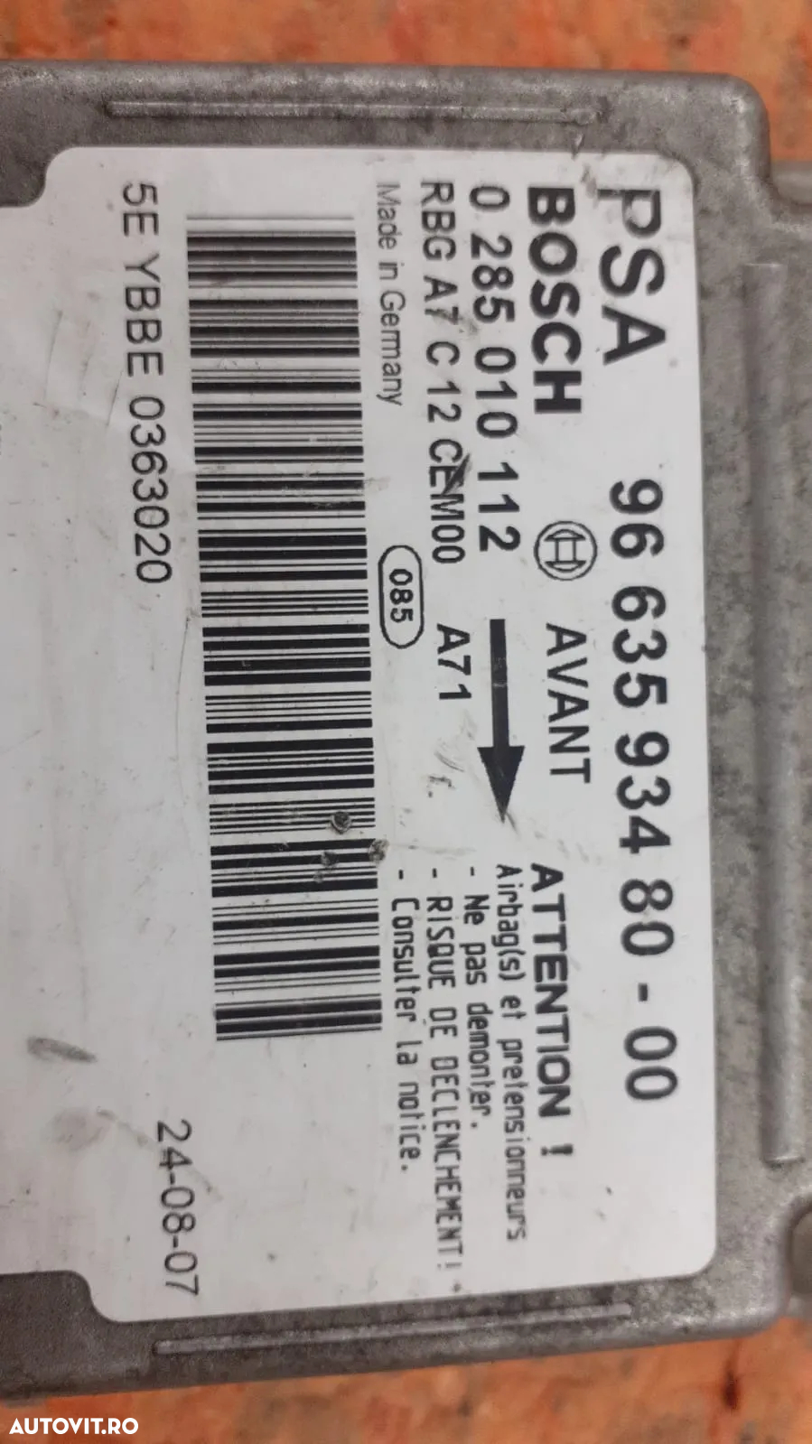 Calculator airbag Peugeot 207 cod 9663593480 - 2