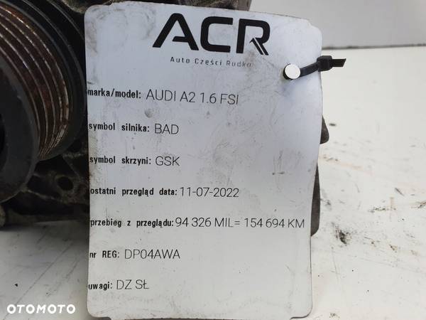 Audi A2 1.6 FSI BAD ALTERNATOR Bosch - 5