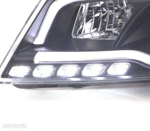 FARÓIS COM LUZ DIURNA TFL PARA AUDI A3 8P 08-12 FUNDO PRETO - 3