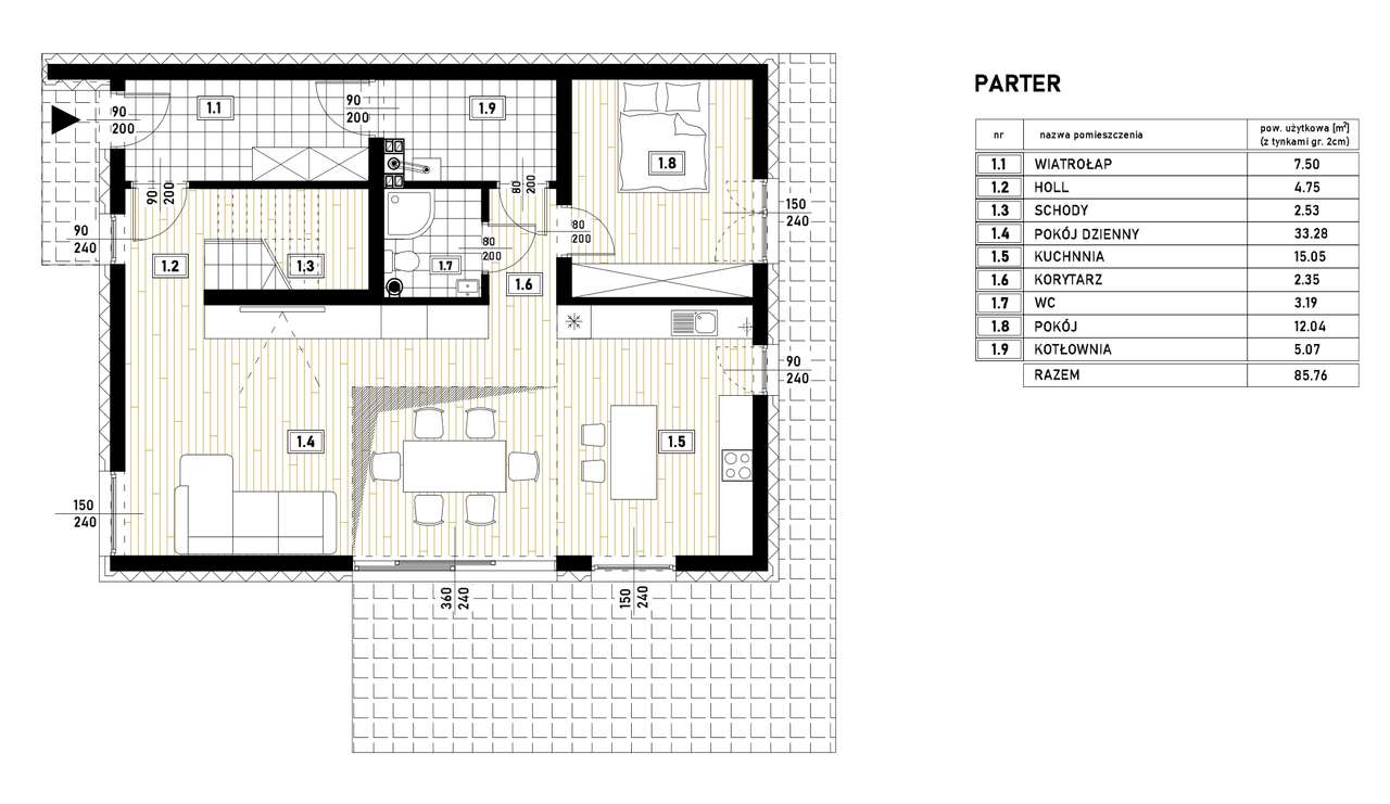 Dom jednorodzinny z garażem wolnostojącym - Pełny obrazek: 5/6