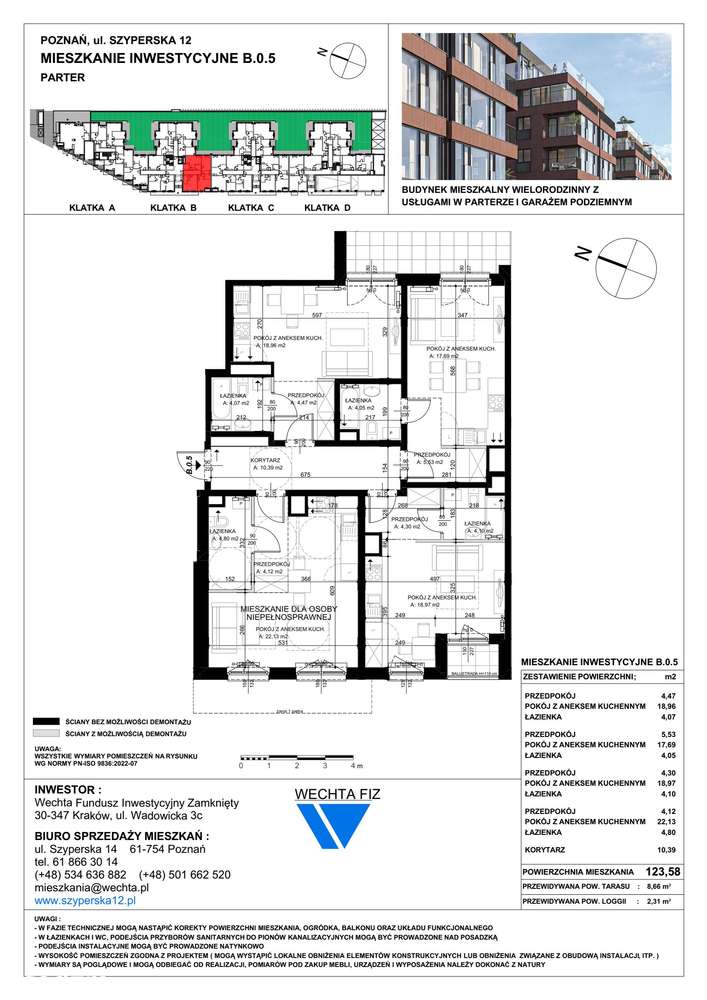 4-pokojowe mieszkanie 123m2 + taras - Pełny obrazek: 2/7