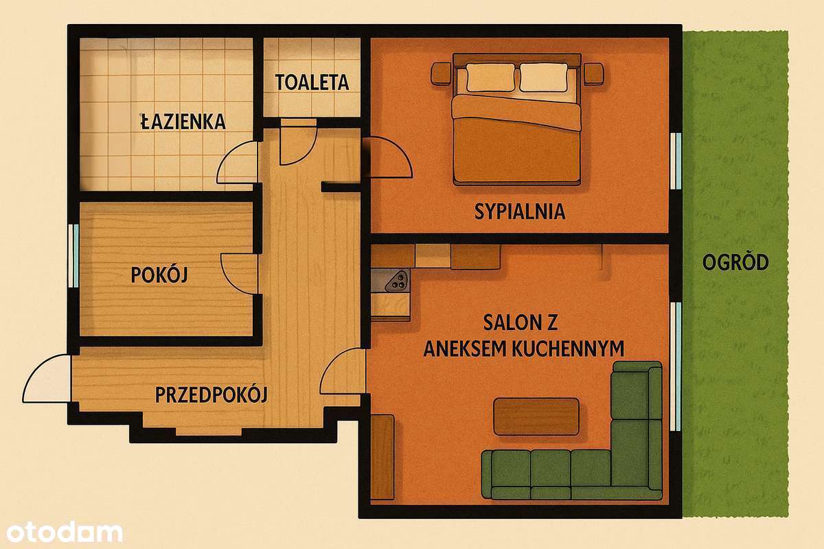 Luksusowe mieszkanie z ogrodem w spokojnej okolicy – Łódź, ul. Rafowa-10