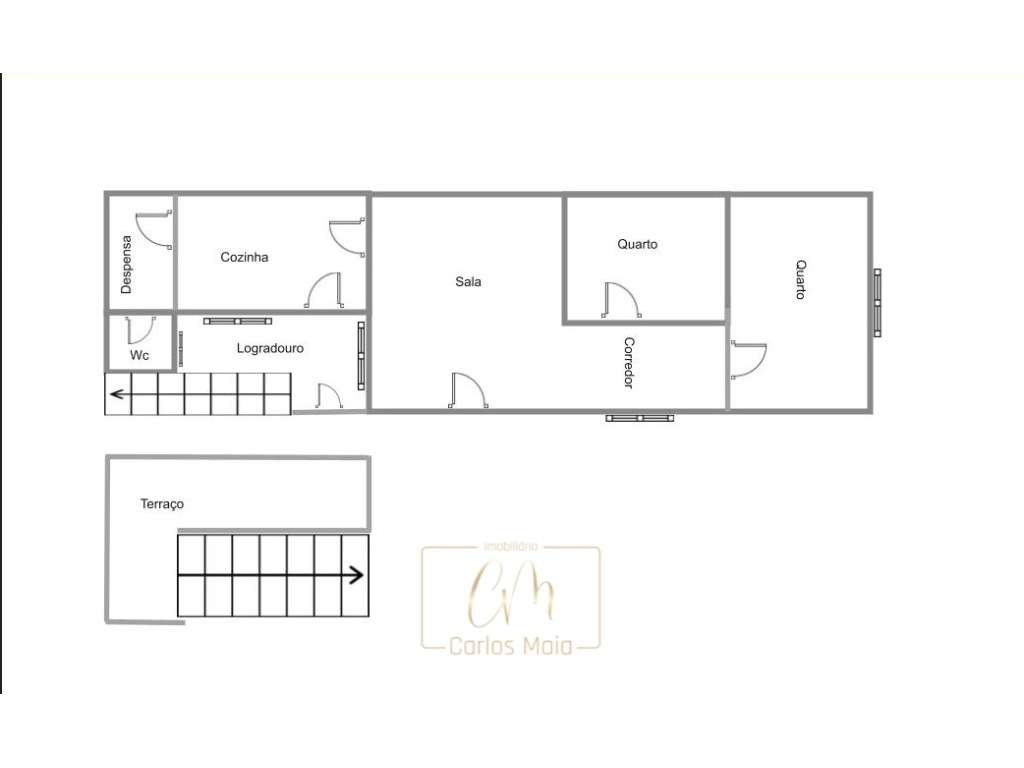 Moradia térrea T2 com logradouro e terraço a 170 metros do mar-18