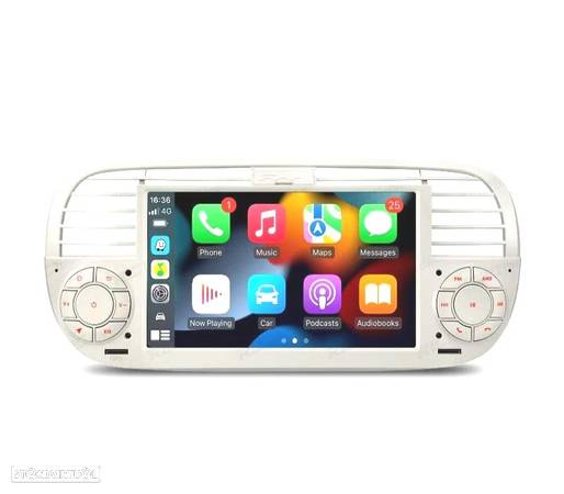 AUTO RÁDIO GPS ANDROID 12 PARA FIAT 500 07-15 BRANCO - 9