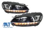 Faruri LED compatibil cu VW Golf 6 VI (2008-up) Design Golf 7 3D U Design Semnal LED Dinamic - 3