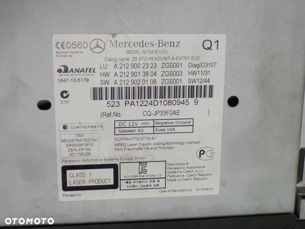 MERCEDES W212 RADIO RADIOODTWARZACZ NAWIGACJA EU - 9