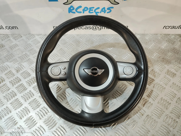 VOLANTE GUIADOR COMPLETO MINI COOPER R56 R55 CLUBMAN R57 CABRIO R58 COUPE R59 ROADSTER R60 CONTRYMAN R61 PACEMAN PELE COMANDOS MULTIFUNÇÕES AIRBAG - 6