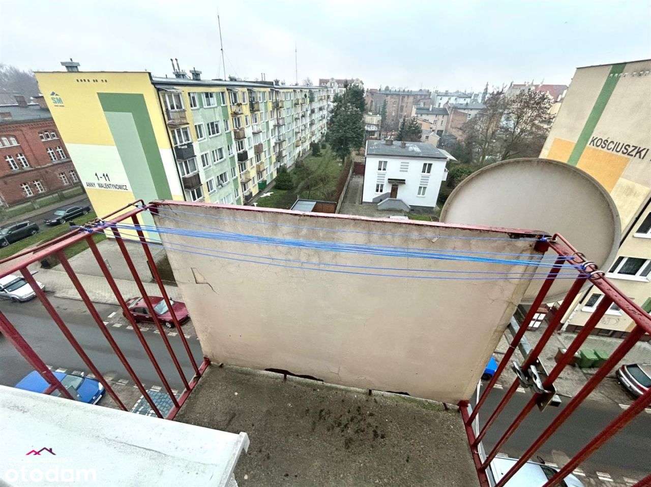 *na wynajem*teren zamknięty*2 pokoje*balkon*Kościuszki 63* - Pełny obrazek: 4/15