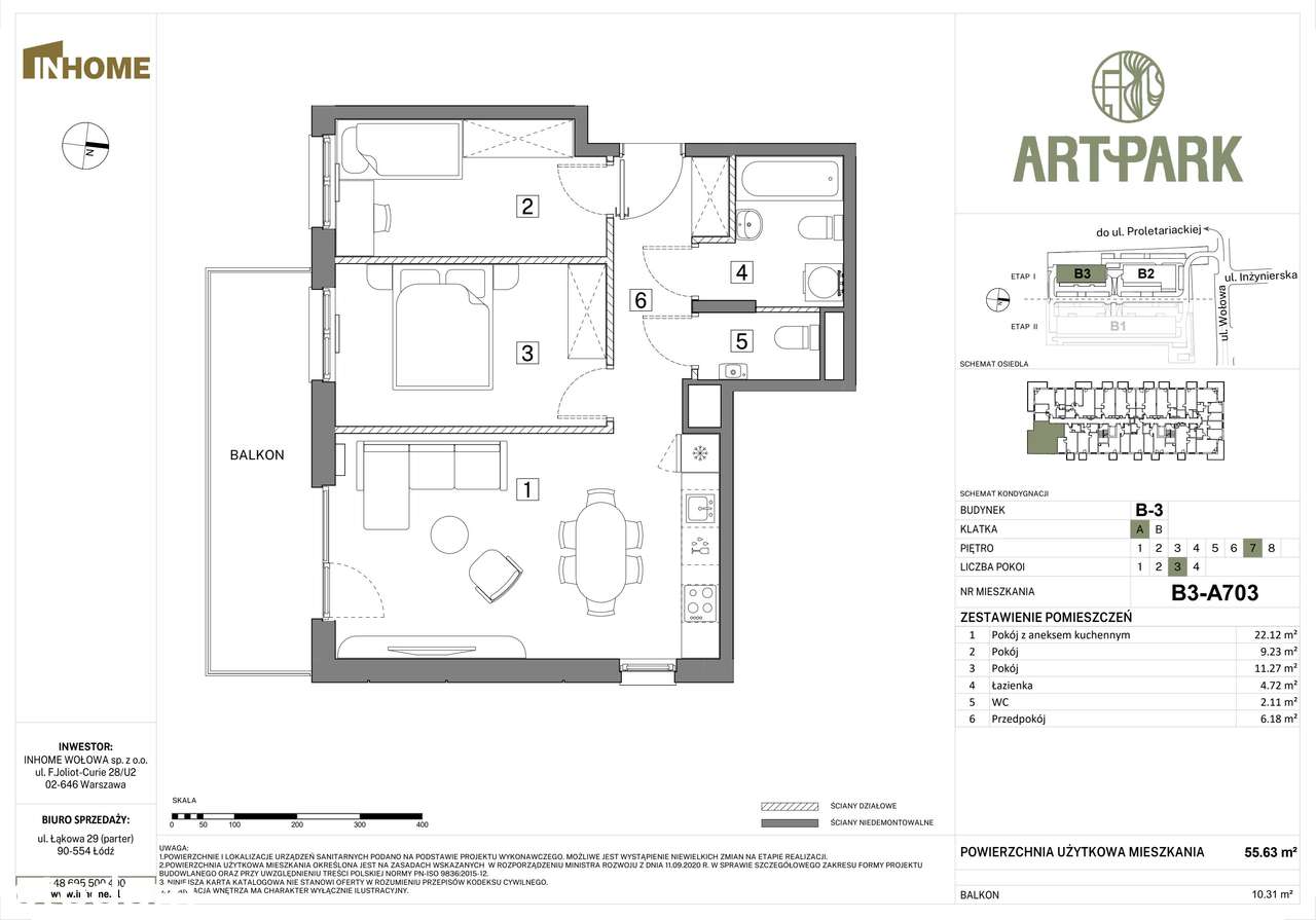 3-pokojowe mieszkanie 55m2 + balkon Bezpośrednio - Pełny obrazek: 2/9