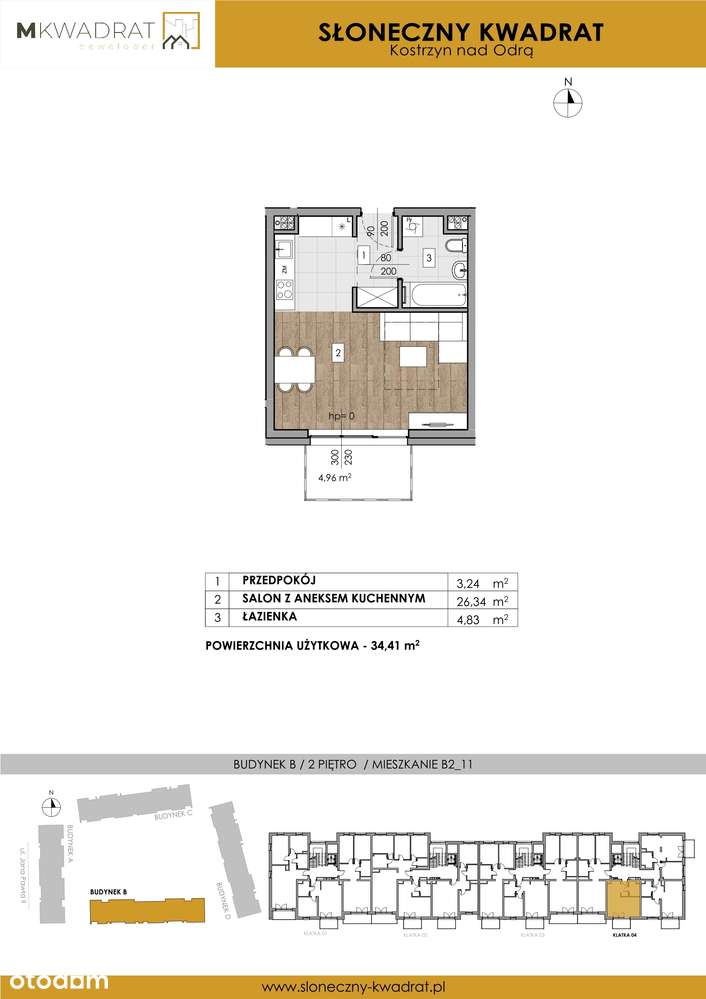 Słoneczny Kwadrat  | mieszkanie 1-pok. | B2_11 - Pełny obrazek: 2/6